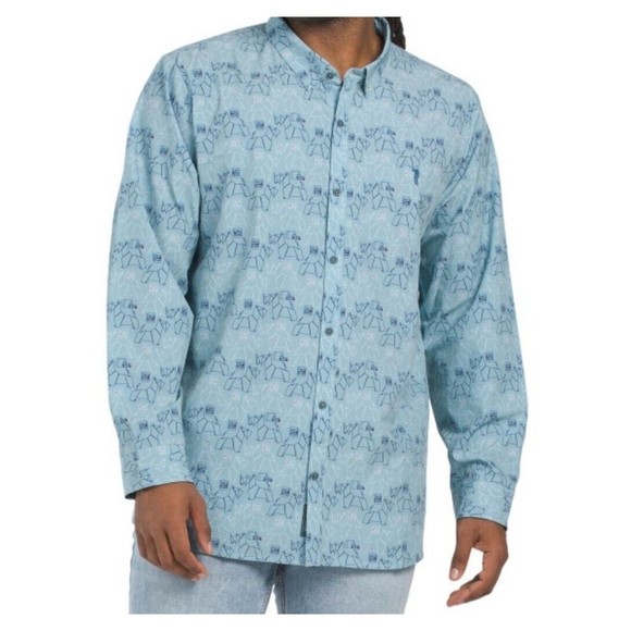 William Murray Scotch Blend Button Down Shirt Carolina Blue Scottie Size XL NWT - Picture 12 of 14